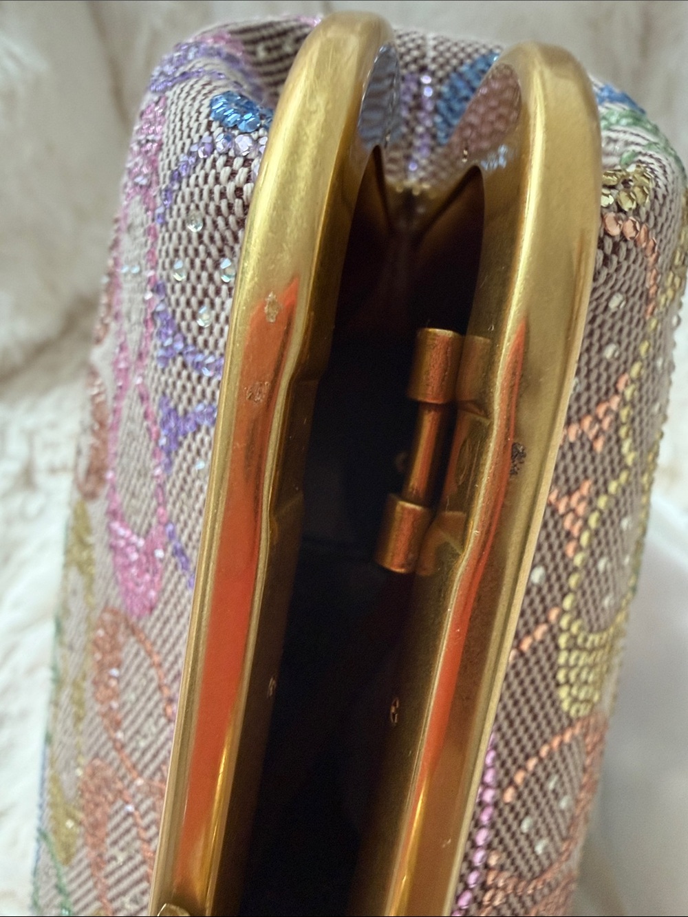 Coach Kisslock Frame Bag 16 In Crystal Signature Jacquard - Picture 4 of 14